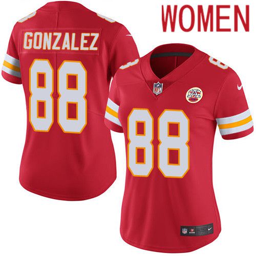 Women Kansas City Chiefs #88 Tony Gonzalez Nike Red Vapor Limited NFL Jersey->women nfl jersey->Women Jersey